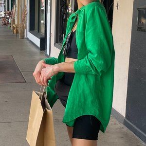 Aritzia Babaton Elizabeth Blouse (Linen) XS